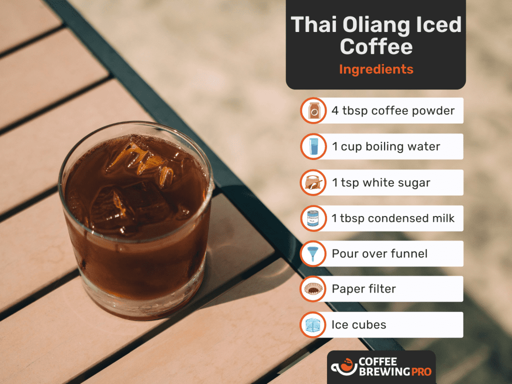 Thai oliang iced coffee